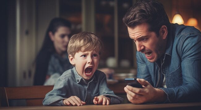 Child Frustrated with Parent over Screen Time Limits