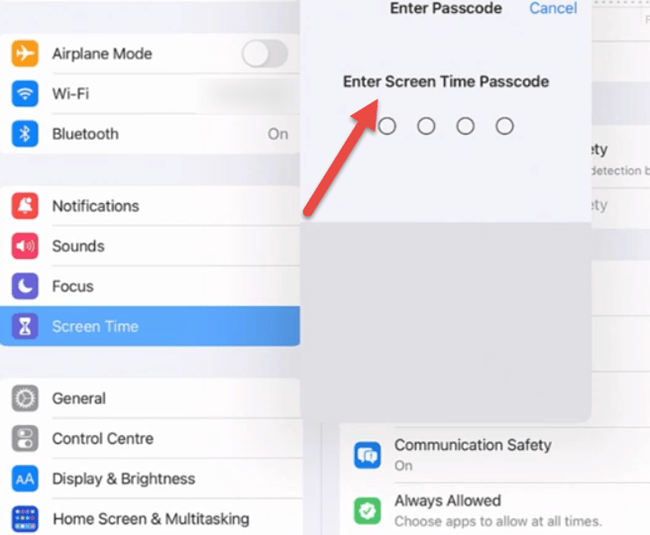 Set Screen Time Passcode for Security and Control