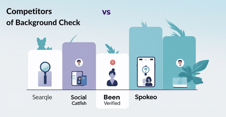 Comparison chart showing Searqle's features versus competitors Social Catfish, BeenVerified, and Spokeo